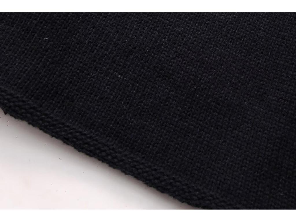 Women's European & American Street Fashion Multi-color Semi-high Neck Knitted Sweater Coat