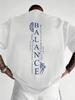 Einfaches blaues T-Shirt mit langen Ärmeln und aufgedrucktem spirituellem Slogan _BALANCE_, geeignet für den täglichen Gebrauch, Oversized, Unisex, Harajuku, hohe Qualität