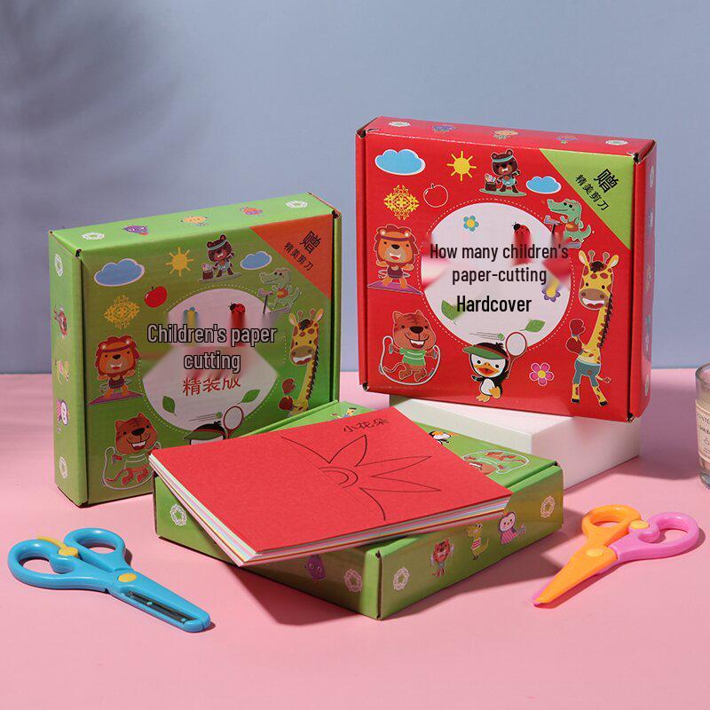 Kindergarten DIY Creative Paper Cutting & Painting Gift Box Set for Kids