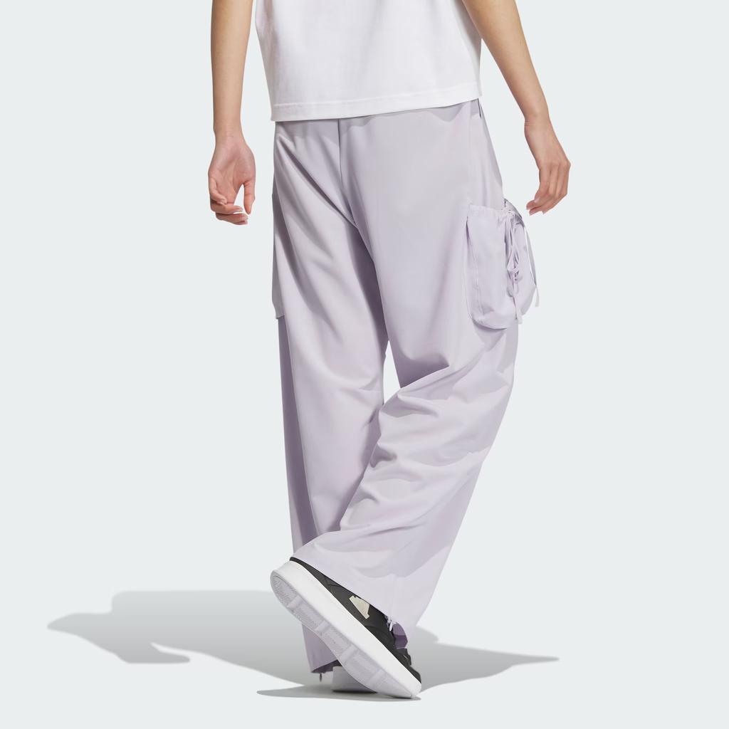 Adidas Dance Woven Tracksuit Bottoms Solid Color 3D Pocket Loose Straight Leg Woven Sports Pants Women Bottoms Silver JI9789