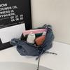 Denim Crossbody Bag Women's Bow Shoulder Bag Commuter Underarm Bag