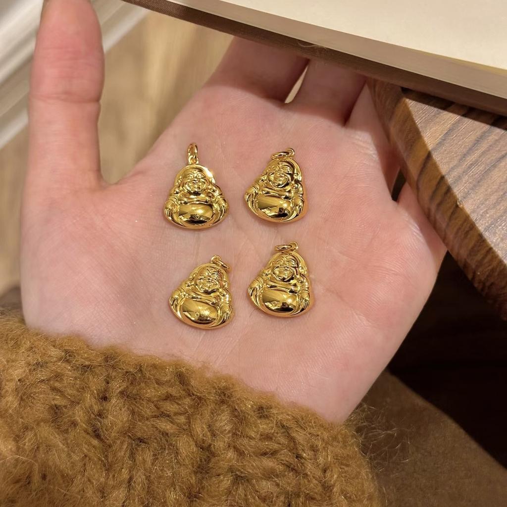 Ancient Small Shufo Necklace, Exquisite And Small, Bare Body, Smiling Buddha, Big Belly Buddha, Hanging Mouth, Collarbone Chain.