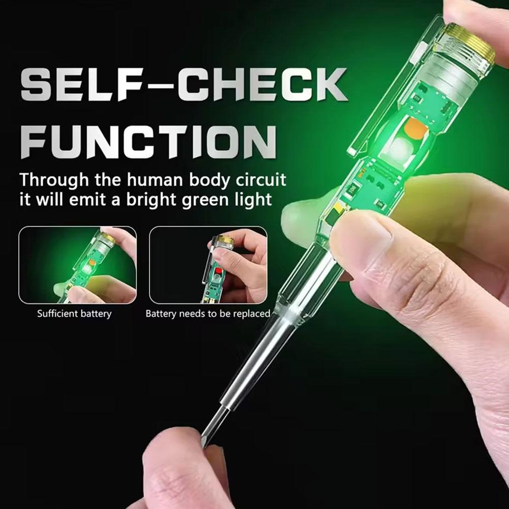 2pcs Slotted Phillips Electrician Screwdriver 12-220v Voltage Tester Pen Ac Dc Induction Insulated Electrical Test Pen Tool