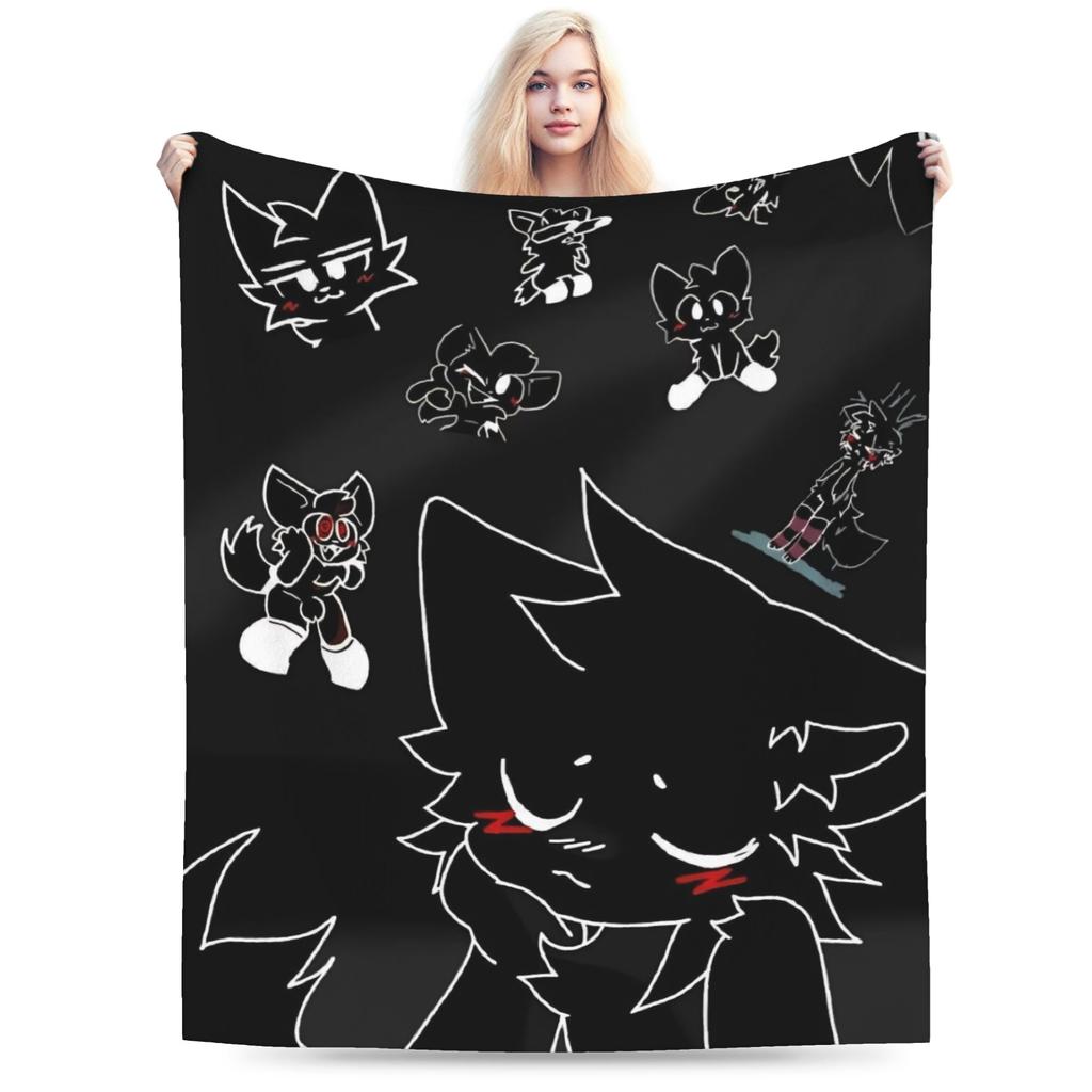 Boykisser Silly Cat Blankets Fleece Spring Autumn Cartoon Portable Super Soft Throw Blankets for Bedding Outdoor Quilt