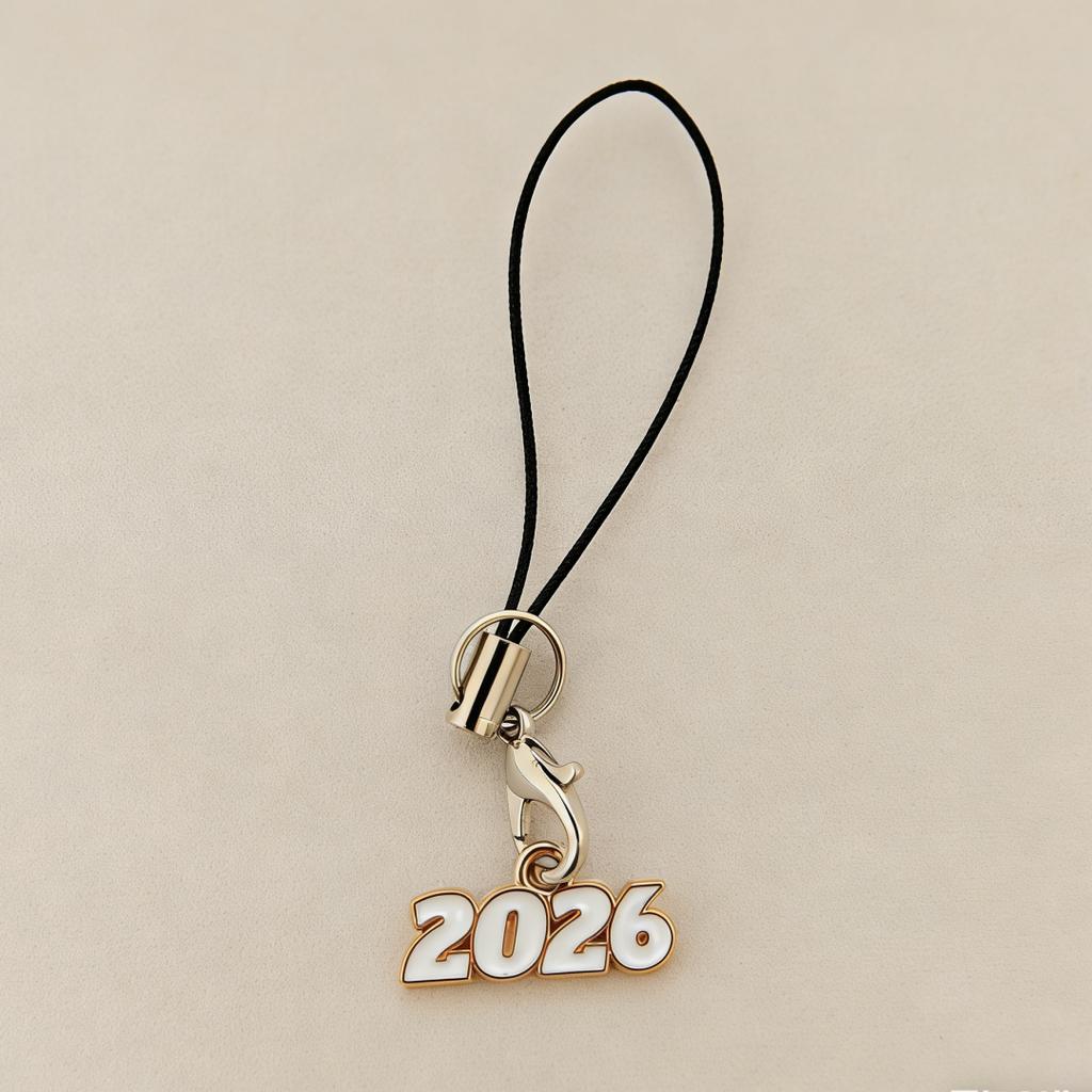 2026 Year Lanyard, Retro-Style Multi-Color Phone Charm, Portable Anti-Loss Lanyard, New Year Commemorative Decorative Item