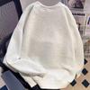 Sweat à capuche rétro américain pour homme - Sweat à col rond décontracté pour le sport avec velours, Style tendance Automne/Hiver