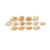 Ingemark 14Pcs/Set Creative Smooth Open Rings for Women 2026 New Fashion Goth Gold Color Adjustable Finger Rings Daily Jewelry