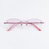 Women's Rimless Diamond Cut Anti-Blue Light Resin Reading Glasses