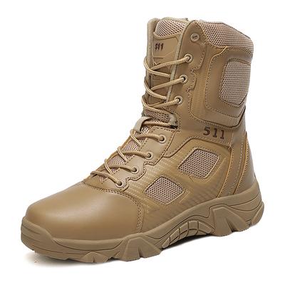 Large Size Breathable Locomotive Riding Shoes New Training Boots High Top Non-slip and Wear-resistant Side Zipper Hiking Hiking Shoes
