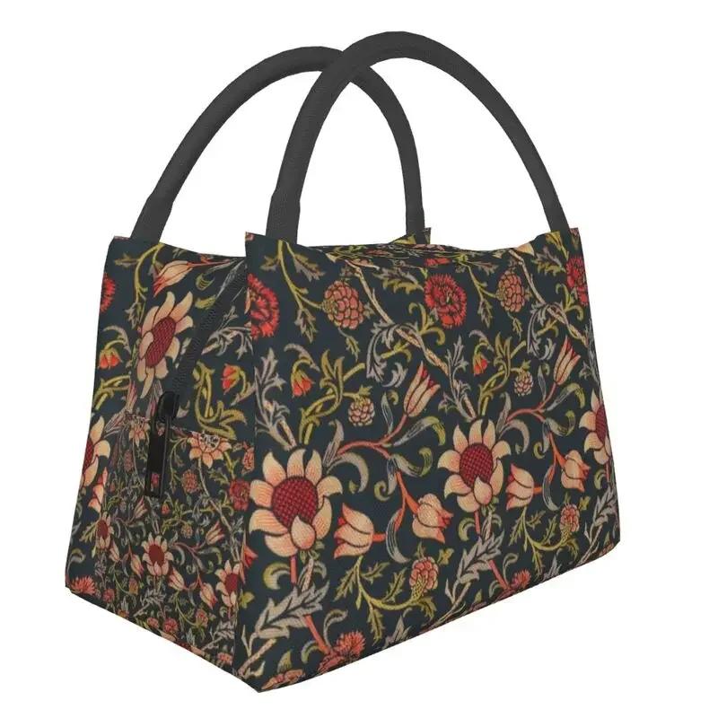 William Morris Insulated Lunch Bag for Women Portable Snakeshead Cooler Thermal Lunch Box Beach Camping Travel Shoulder Bag