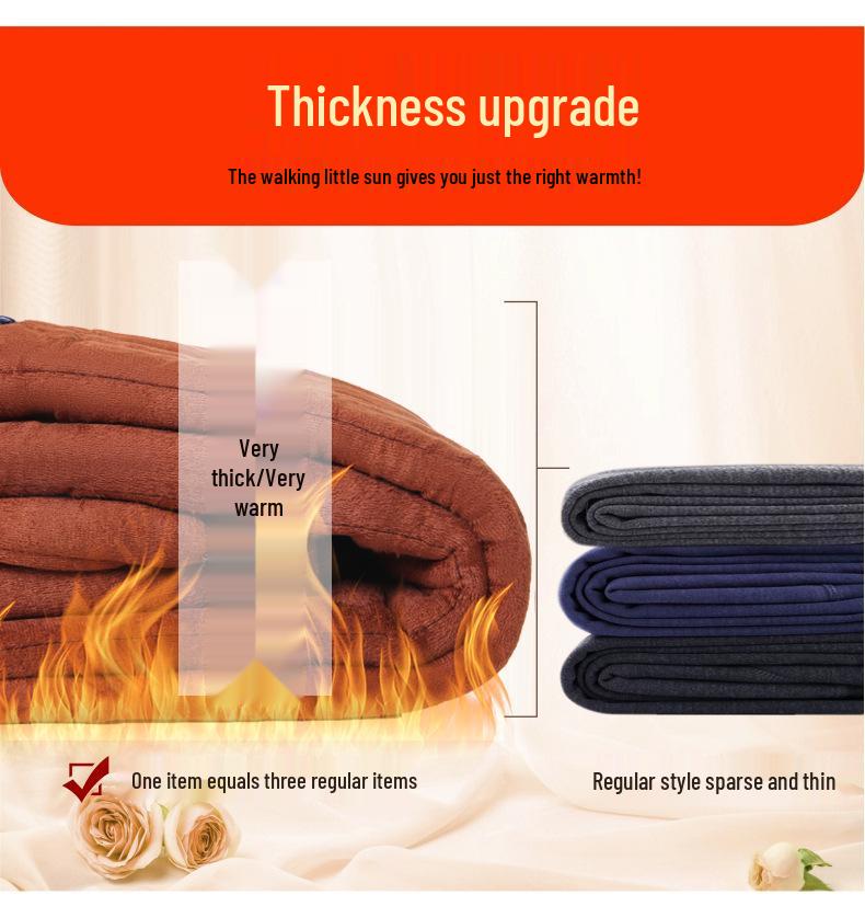 Warm Fleece-Lined Floral Pants for Elderly Women, Loose Fit, Thick Cotton, Ideal for Outdoor Wear