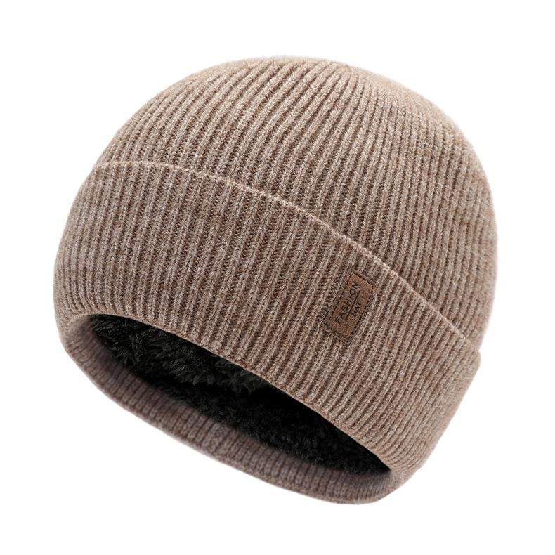 

Осенне-зимняя флисовая вязаная лыжная шапка для мужчин и женщин Теплая, утолщенная, согревающая уши шерстяная шапка-бини Цельная вязаная шапка с буквенным дизайном хаки
