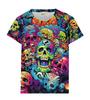 New Cool Graffiti 3D Printed T-shirt Hip-hop Chroma Round Neck Short-sleeved Street Painting Fashion Men's Women's Tops Clothing