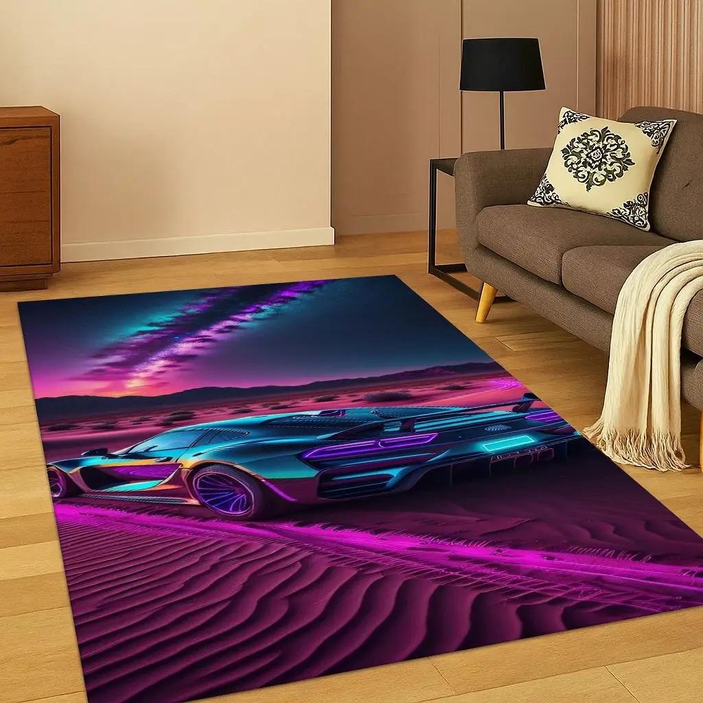 Sports Car Racing Car Carpet Rug for Playroom Living Room Bedroom Home  Kitchen Doormat Decor Bedroom Decor Rugs for Carpets Mat