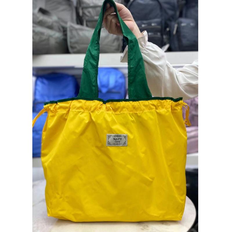 Large Capacity Foldable Shopping Tote with Drawstring