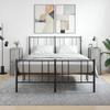 Bedside Table - 2 Pcs Sonoma Grey - Engineered Wood - Iron Frame - 2 Compartments