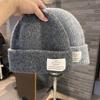 Knitted Hat for Women In Autumn and Winter Korean Ins Style Fashion Letter Label Wool Blended Thick Warm and Cold Pullover Hat
