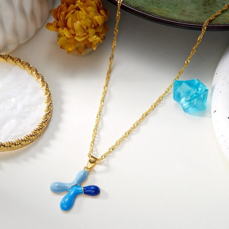 Personalized Colorful Letter Alloy Necklace Adjustable Chain Everyday Wear Letter Pendant Chokers For Women Unique Gift