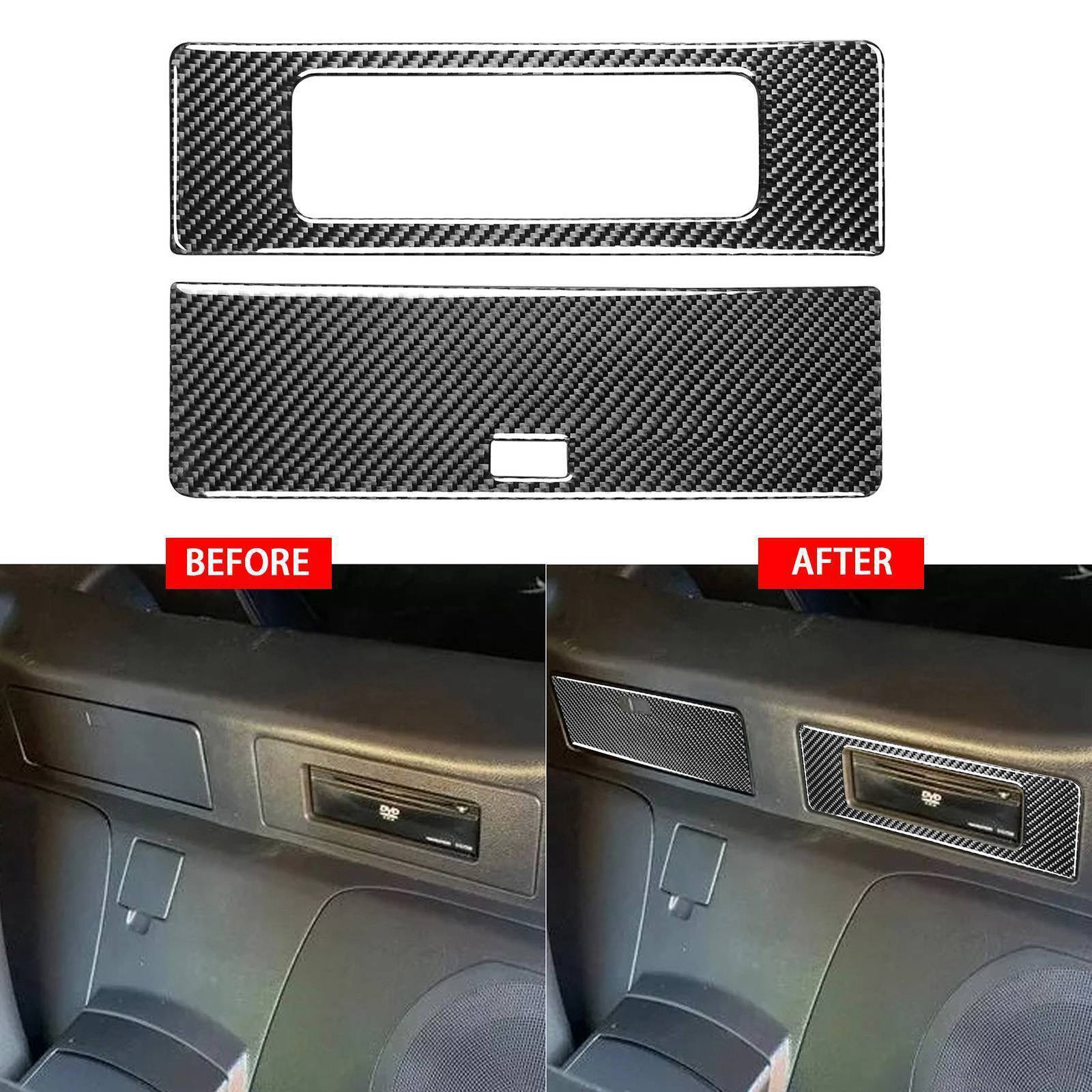 2x Rear DVD Storage Panel Carbon Fiber Cover Interior For Nissan 350Z 2003-2009