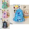 Stitch Cartoon School Backpack With Nylon Material And Antiload Burden For Middle School Students