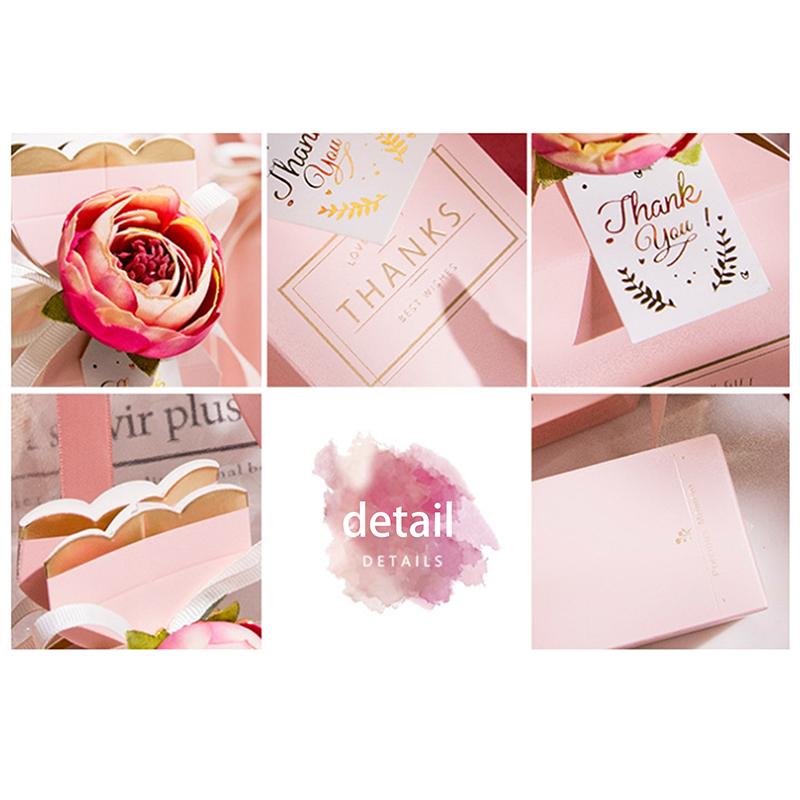 5 Pcs Wedding Favors Candy Box Baby Shower Paper Gift Box Craft Candy Food Best Gift Bag For Christmas Flower Boxes