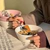 Splash Ink Korean Retro Tableware Ins Wind Ceramic Bowl Fruit Yogurt Bowl Oat Dessert Bowl Tableware Large Rice Bowl