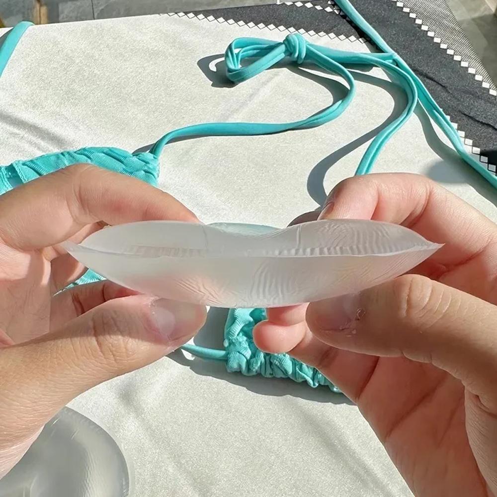 1 Pair Triangle Silicone Chest Patch Women's Push-up Self-adhesive Chest Pad Invisible Thickened Sponge Pad Swimwear Bikini Unde