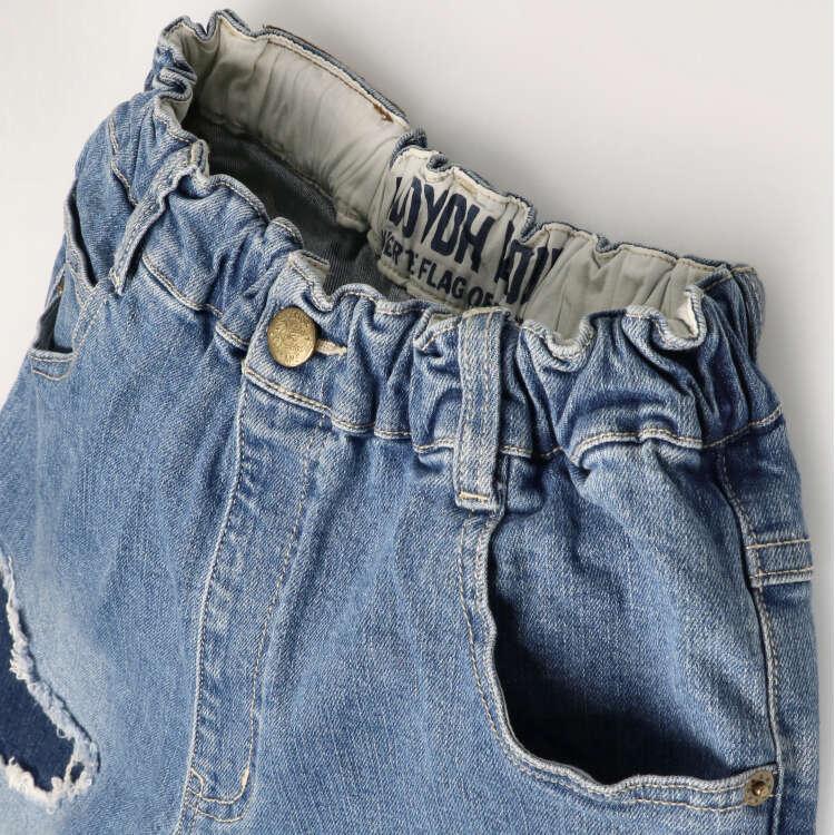 【Kinderkleidung】 Daddy Oh Daddy (Daddy Oh Daddy) Destroyed Denim Straight Pants 150cm, 160cm V51017
