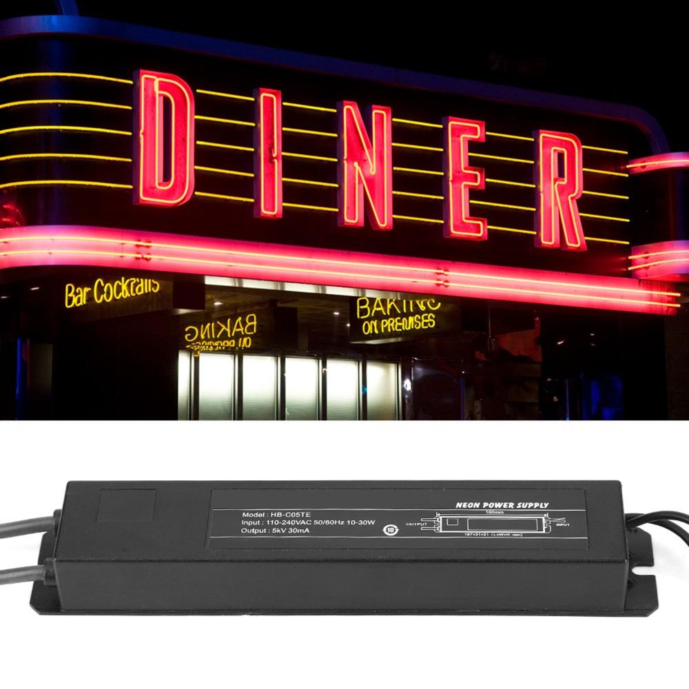 HB C05TE Neon Light Transformer 110-240VAC 5KV 30mA Electronic Transformer Black Waterproof Neon Sign Power Supply Beer Sign
