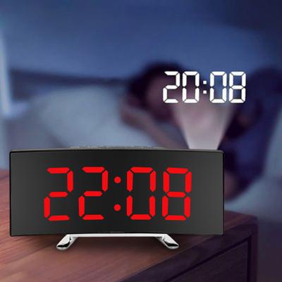 1 סט שעון אלקטרוני LED מסך מעוקל שעון מעורר דיגיטלי עיצוב אלגנטי 24H שעון נודניק לחדר שינה בבית