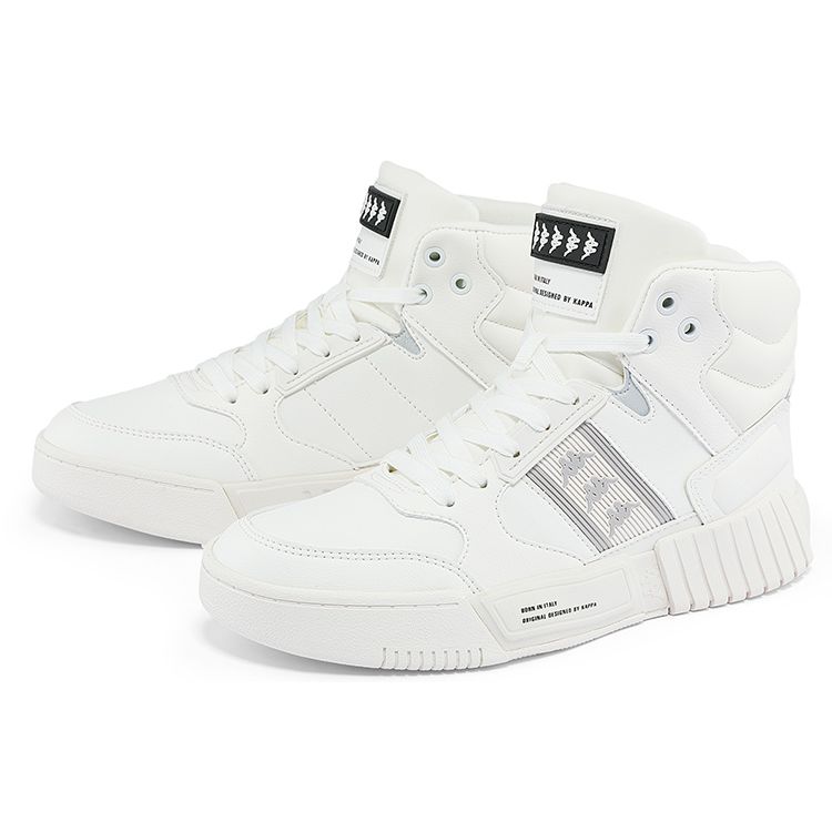 Kappa Lightweight Durable High-Top Skate Shoes Unisex Sneaker White Gray K0BZ5CC34-012