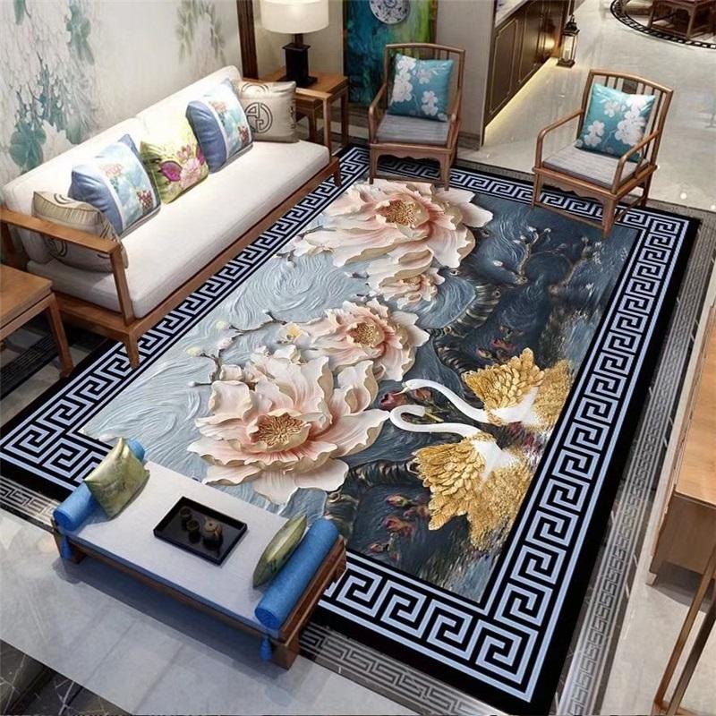 Traditional Chinese Style Area Rug Door Mat For Living Room Study Bedroom Tea Room Sofa Cushion Home Use