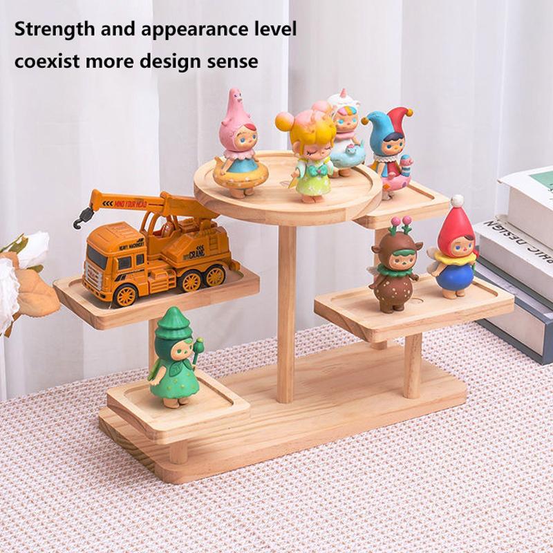 Dekorativní ozdoba na vystavení z masivního dřeva, úložný regál v japonském stylu, víceúrovňový