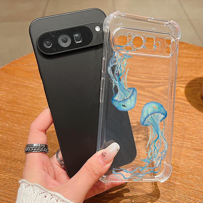 Octopus Starfish Pattern Case For Google Pixel 9 Pro XL 9A Shockproof TPU Silicone Clear Soft Cover