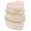 Valentines Day Heart Shaped Gift Box for Storage 3Pcs Marble Pattern Design