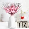 1/3pcs Valentines Day Gift Artificial Heart Shaped Berry Picks Flower Stem Branches Wedding Party Home Table Decoration Supplies