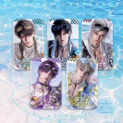 2025 Game Love And Deepspace Sylus Xavier Zayne Rafayel Caleb Cosplay Costumes Rectangular Badge Brooch Accessories Cartoon Prop
