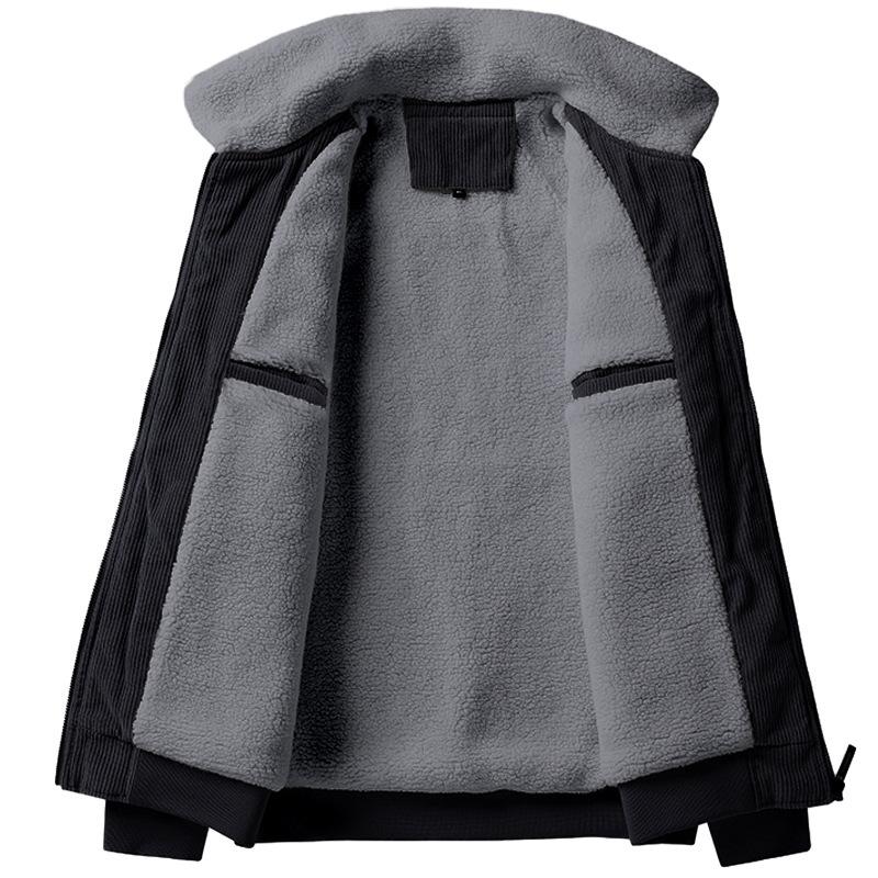Winter New Coat Men's Fleece Thickened Fashion Stand-up Collar Lamb Fleece Casual Men's Jacket Cotton Clothes