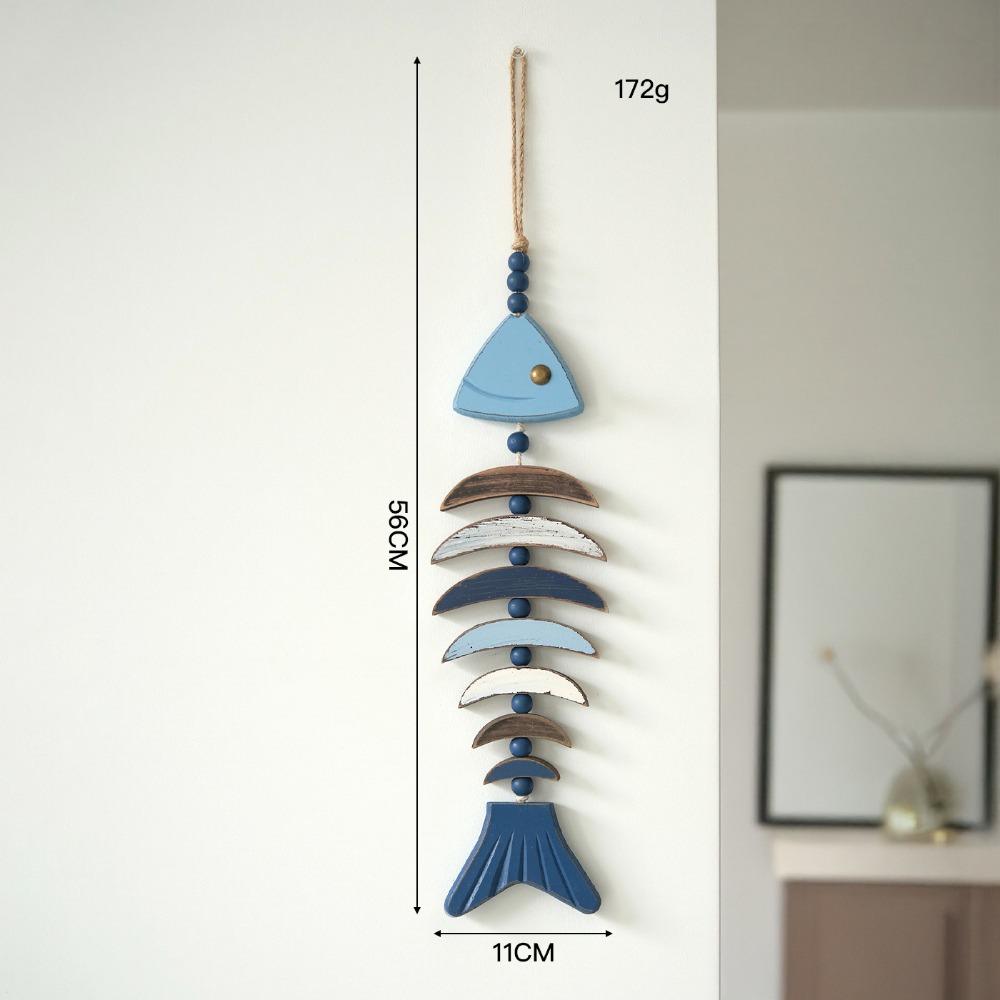 Mediterranean Fish Pendant Handmade Solid Wood Fish String Wall Decoration Wall Decoration Simulation Fish String Decoration