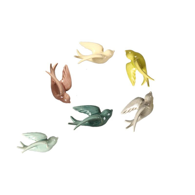 Keramikwandwandmontierte Vogel-Simulationstier-Ornamente Fliegender Vogel Hintergrundwandbehang Raumdekoration Zubehör