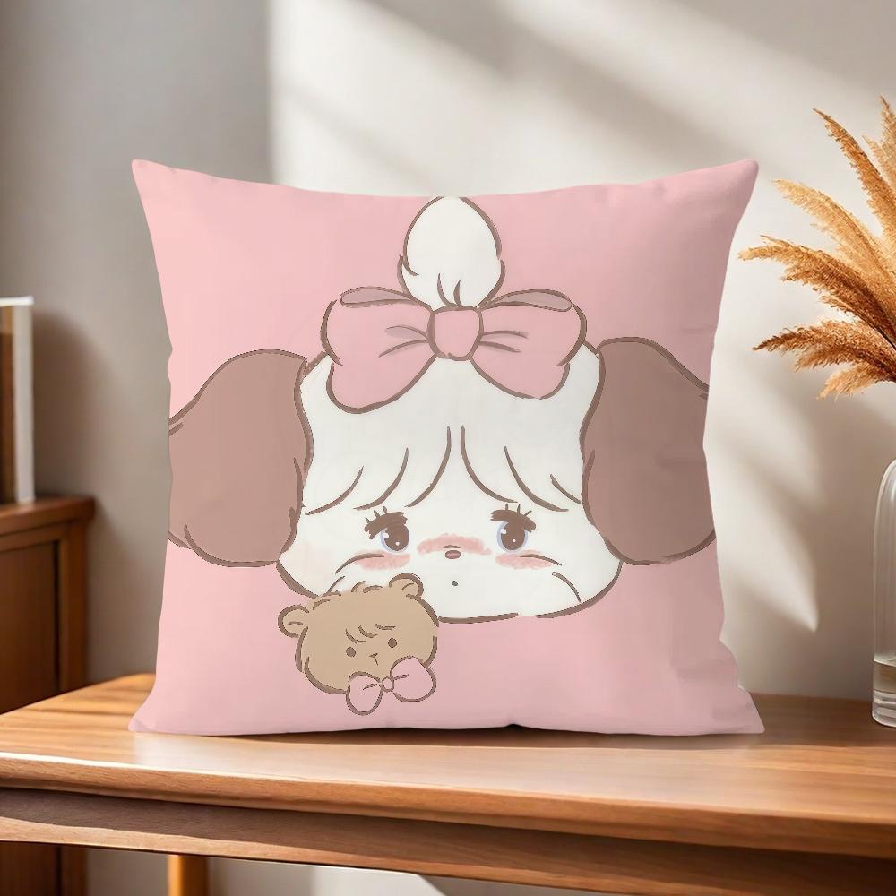 Comfortable cat soft cute m-miku Pillow Case cartoon for Sofa Living Room art Home office flower Decor Protective Covers