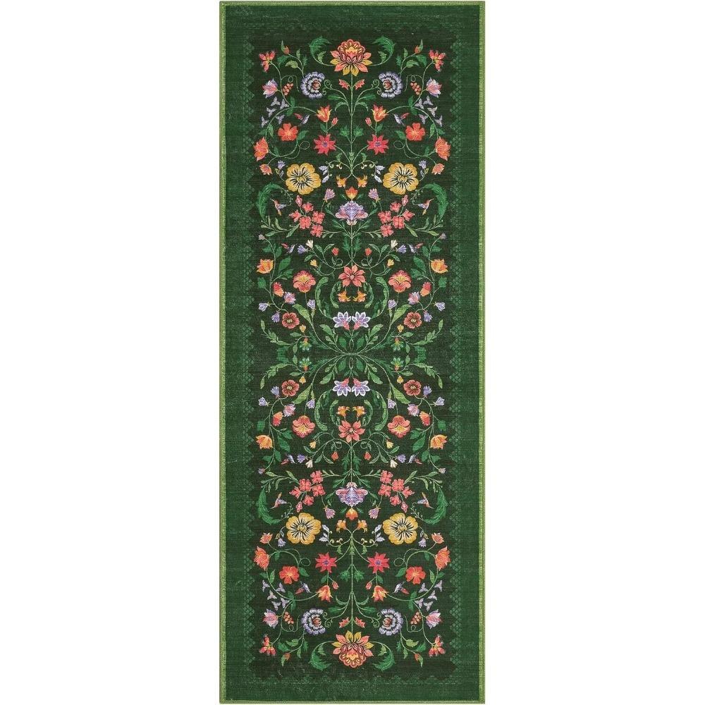 Hallway Runner Rug Washable Floral Corridor Long Carpet Soft Low Pile Christmas Decor Carpets Bedroom Floor Mat Non-slip Mats