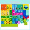 Wooden Educational Blocks Set With Colorful Numbers And Shapes For Toddler Learning