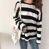 Striped Top Long Sleeved Casual T-shirt for Women