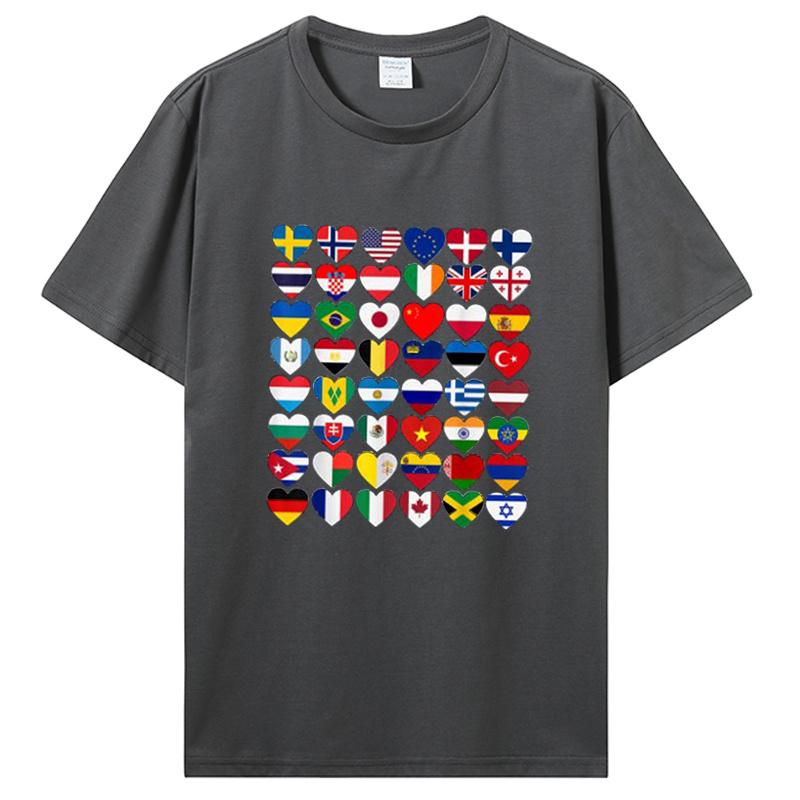 Flags of The Countries of The WorldInternational Gift TShirt Funny Flag Print Graphic Tshirt Tops Geography Lover Clothes