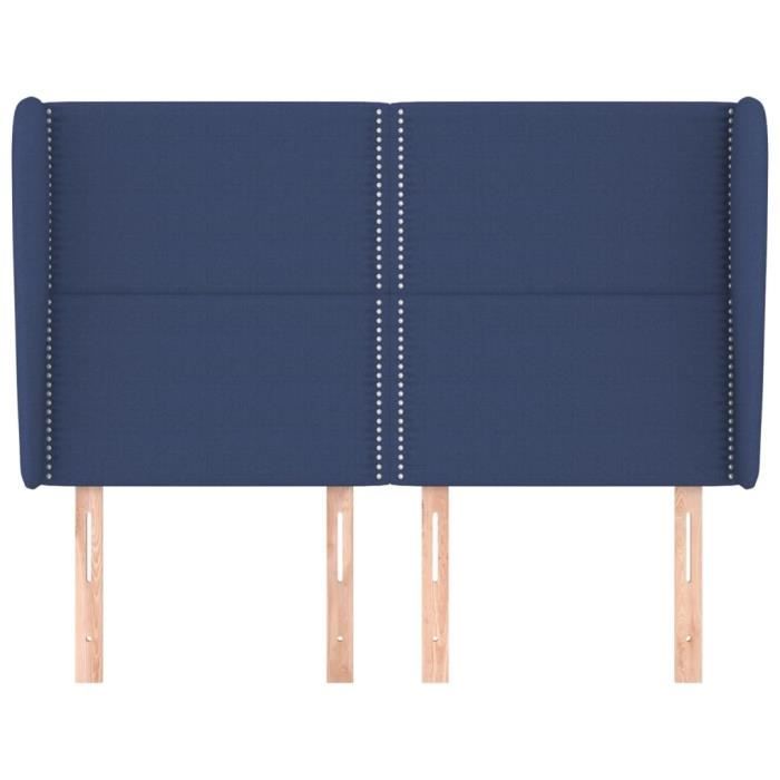 VidaXL Headboard with Ears Blue 147x23x118-128 Cm Fabric3117820