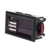 2 In 1 Charger Socket Panel 12V Dual USB Car Socket Charger Socket Power Outlet LED Digital Voltmeter for Truck Car