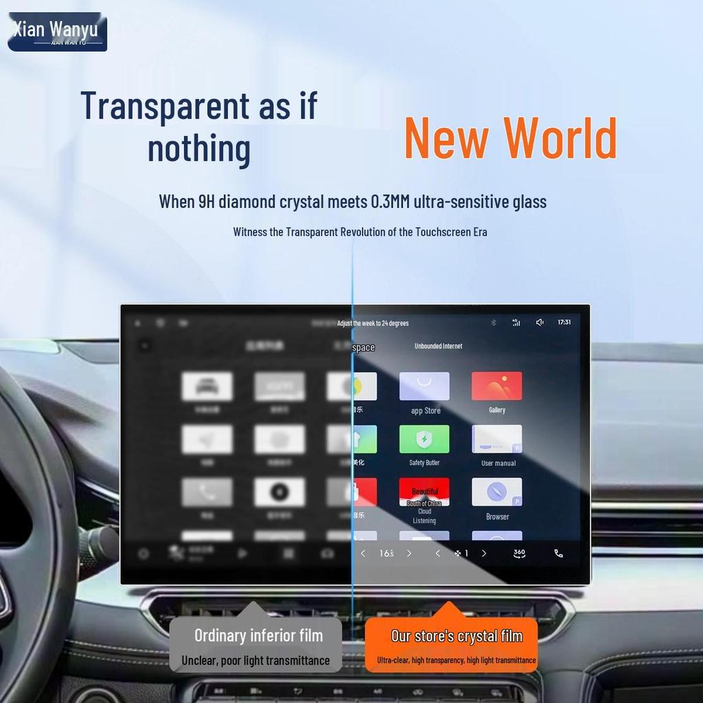Geely Xingrui Center Console Tempered Glass Screen Protector - Navigation Sticker & Interior Mod Accessories for 26 Models