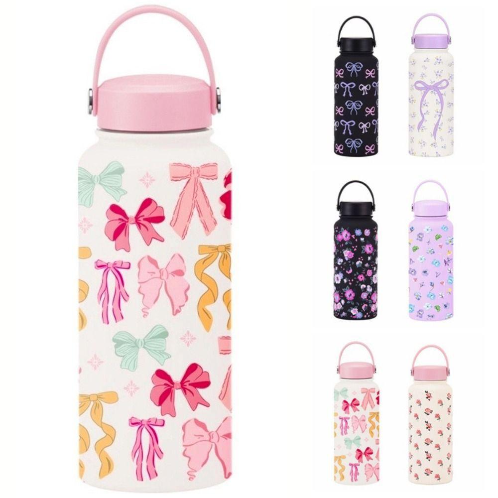 INS Insulated Water Bottle Portable Floral Thermal Cup Drinkware Thermal Water Bottle Office