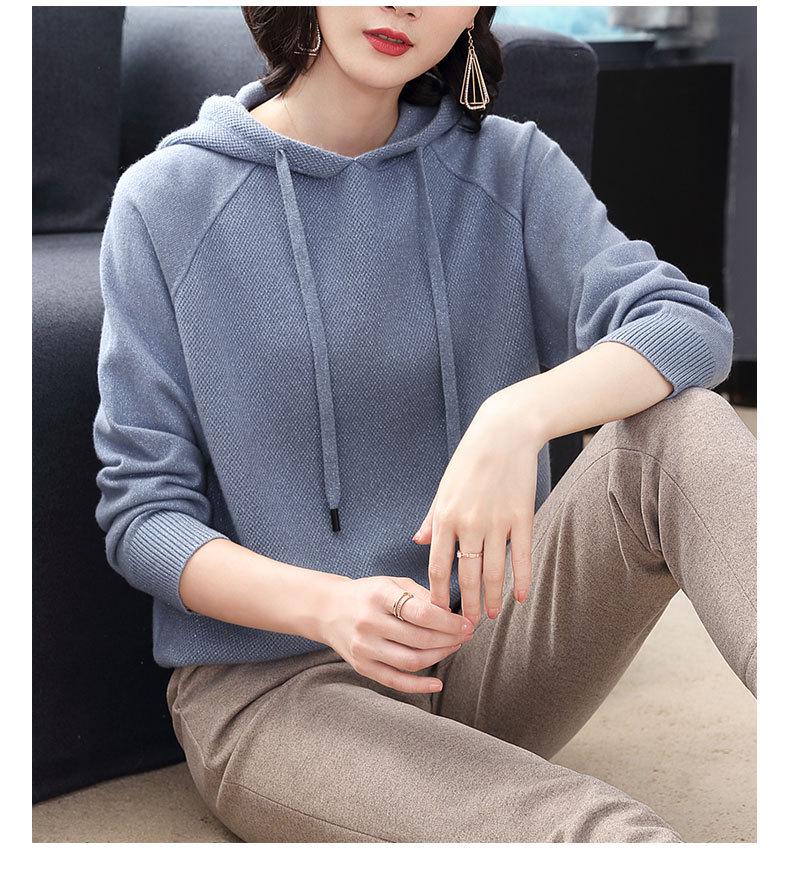 Women's Trendy 2024 Korean-Style Short Hooded Sweatshirt: New Color, Knitted Base Layer for Spring/Autumn